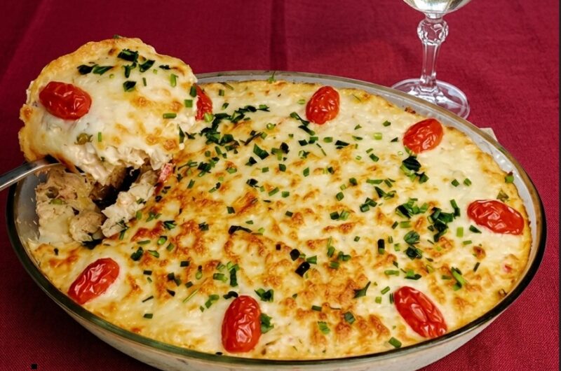 Bacalhau Gratinado com Purê de Batatas Cremoso